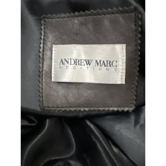 Andrew Marc Additions Leather Coat Brown Parka Jacket - Picture 11 of 11